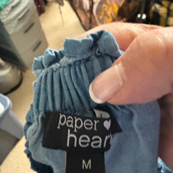 Embroidered Blue Denim Blouse - Picture 4 of 7